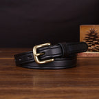 Black women's belt, side view