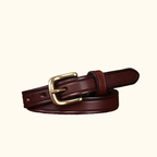 Dark brown women's slim belt
