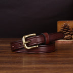 Dark brown women's belt, full length