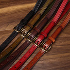 Dark brown women's belt, flat lay