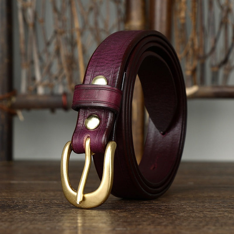 Purple women's vintage fashion leather belt