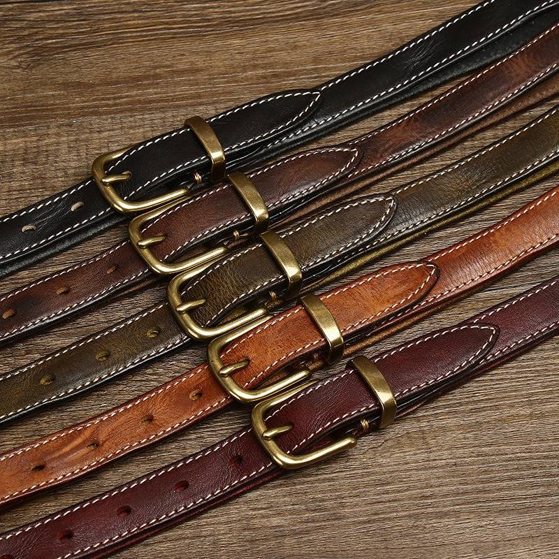Brown women's belt, full length