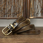 Military green women's belt, side view