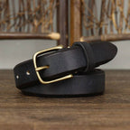 Black women's belt, coiled view