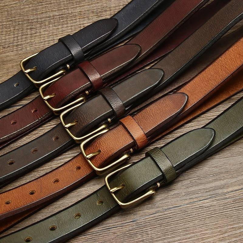 Brown women's belt, side view