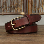 Red women's belt, side view