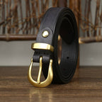 Black women's belt, coiled view
