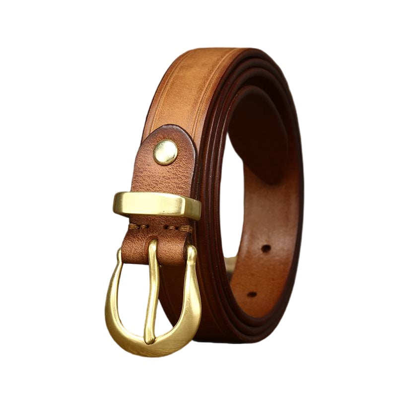 Brown women's belt, side view