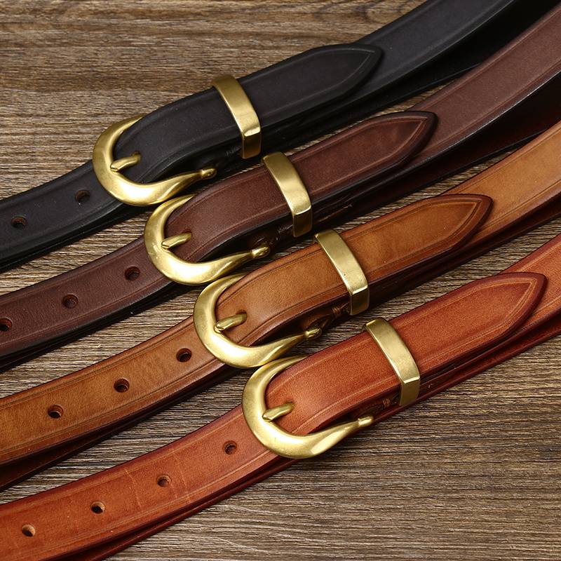 Brown women's belt, full length
