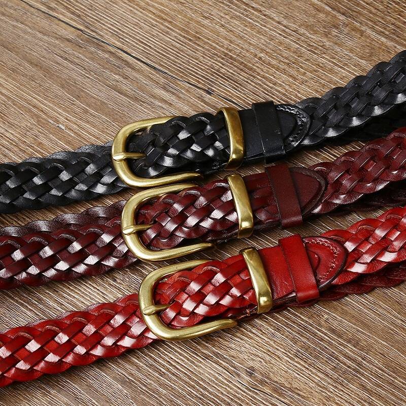 Black women's belt, weave pattern